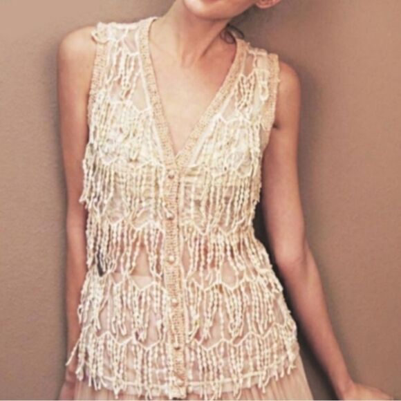 Handmade Crochet Fringe Sleeveless Top‎ - Picture 2 of 16